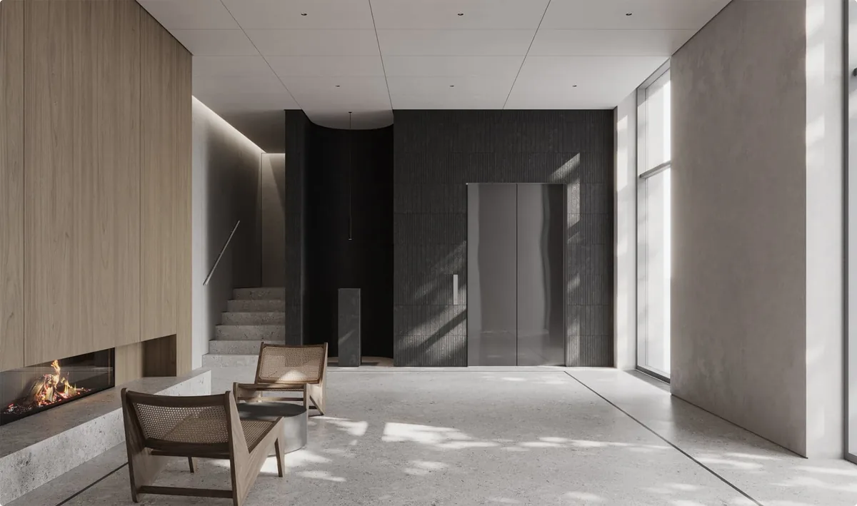 Гостиная с панорамным остеклением и летним пространством в квартире Foriver Residence
